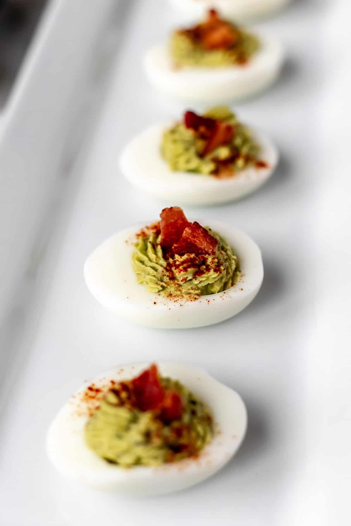 Avacado and Bacon Stuffed Eggs